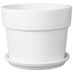 Kit Pot Perfetto Bigband Avec Soucoupe Coloris Talc Ø.39cm