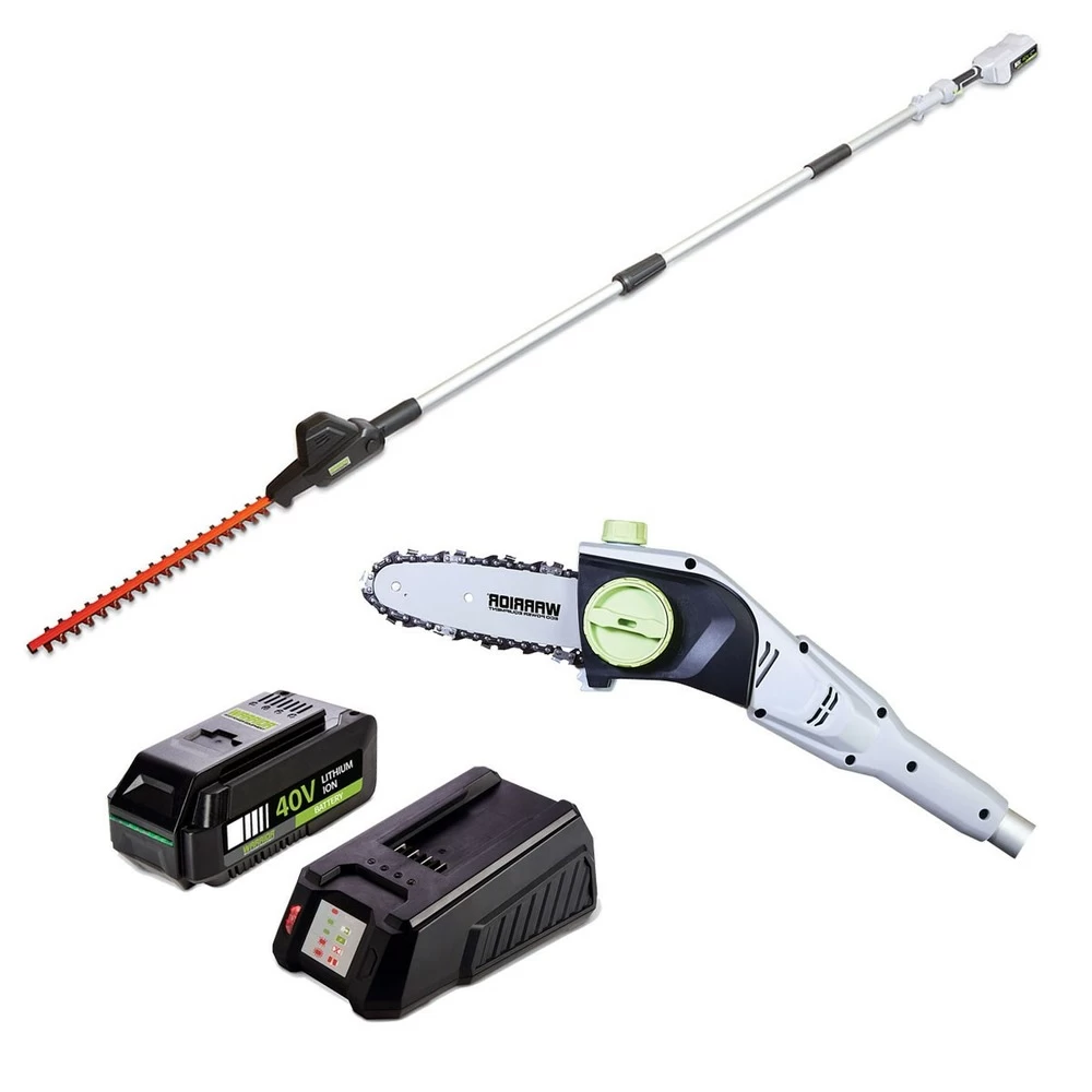 Taille-haies élagueur 2en1 Avec Batterie Lithium 40v 2.5 Ah + Chargeur Warrior