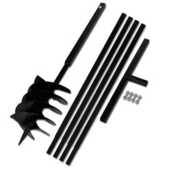 VIDAXL Tarière De Sol Avec Manche 200 Mm Et Tube D'extension 5 M Acier