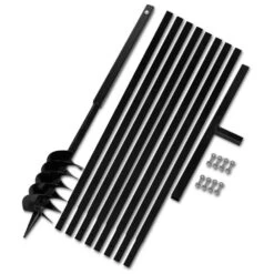 VIDAXL Tarière De Sol Avec Manche 120 Mm Et Tube D'extension 9 M Acier