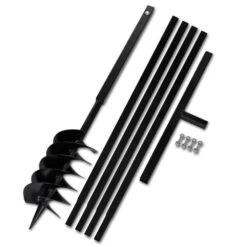 VIDAXL Tarière De Sol Avec Manche 150 Mm Et Tube D'extension 5 M Acier