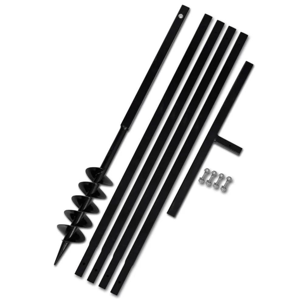 VIDAXL Tarière De Sol Avec Manche 100 Mm Et Tube D'extension 5 M Acier