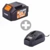 Batterie Lithium Ion 18 Volts 3ah Avec Chargeur 2.4a Villager Fuse