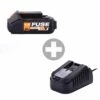 Batterie Lithium Ion 18 Volts 1,5ah Avec Chargeur 2.4a Villager Fuse