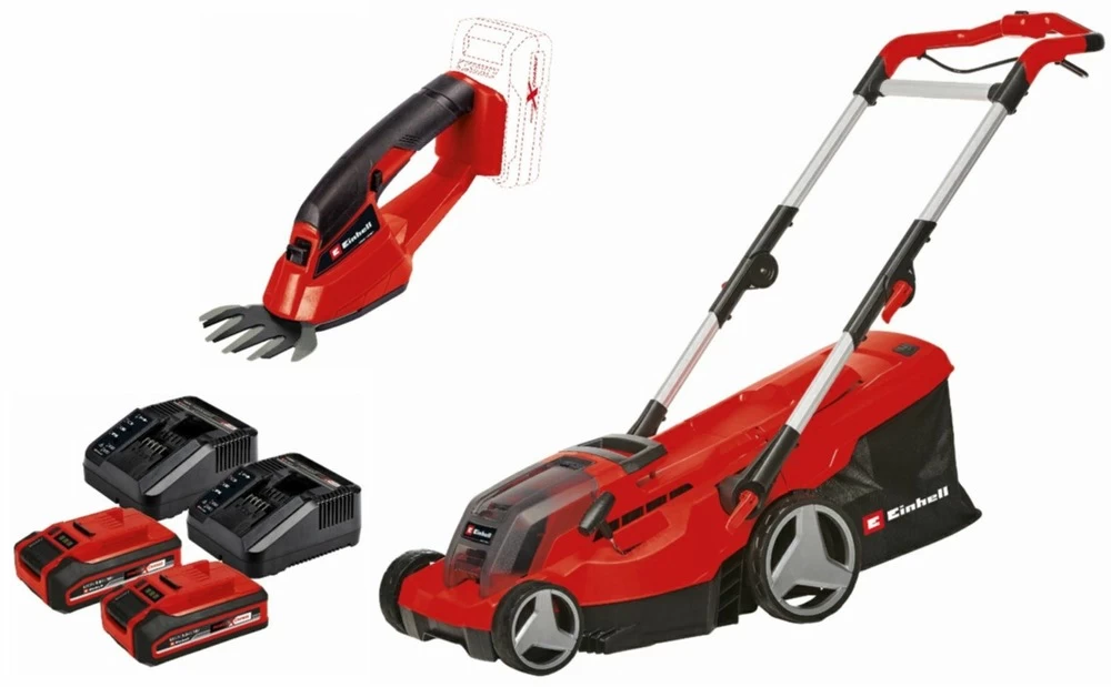 Einhell Tondeuse Ă Gazon Ge-cm 36/37 Li + 2 Batteries 3ah + 2 Chargeurs Power X-change