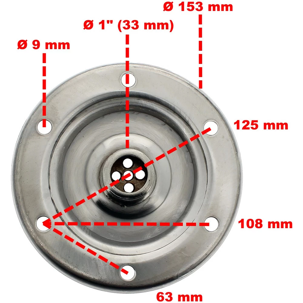 Bride 1' (33 Mm) En Inox Pour Réservoir à Pression Et Surpresseur 24, 50 Et 100 Litres – Image 2