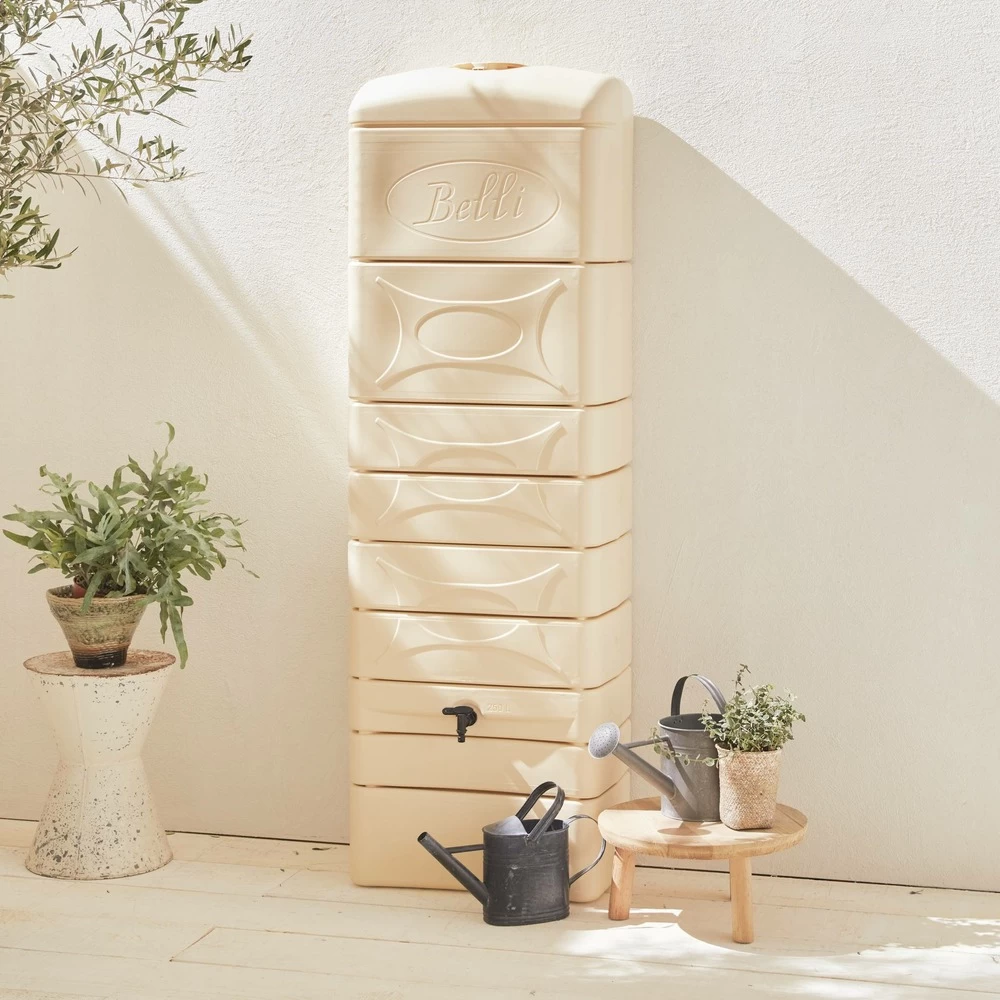 Récupérateur D'eau Mural Chastang 300l Beige Avec Kit Raccord Chéneau Inclus – Image 2