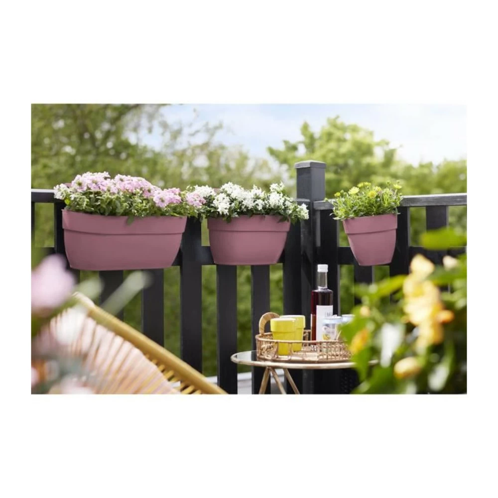 Elho - Pot De Fleurs - Vibia Campana Easy Hanger Medium - Rose Poussiere - Balcon Extérieur - L 24.1 X W 36 X H 26.5 Cm – Image 2