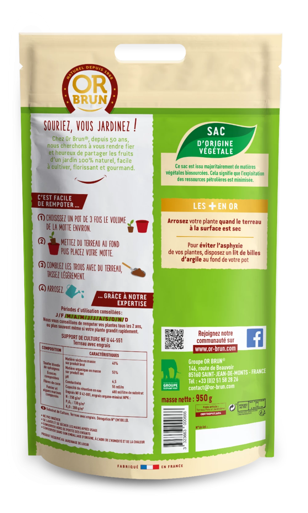 Obrtpot4 |terreau Pots & Jardinières | 4l |améliore Le Drainage – Image 2