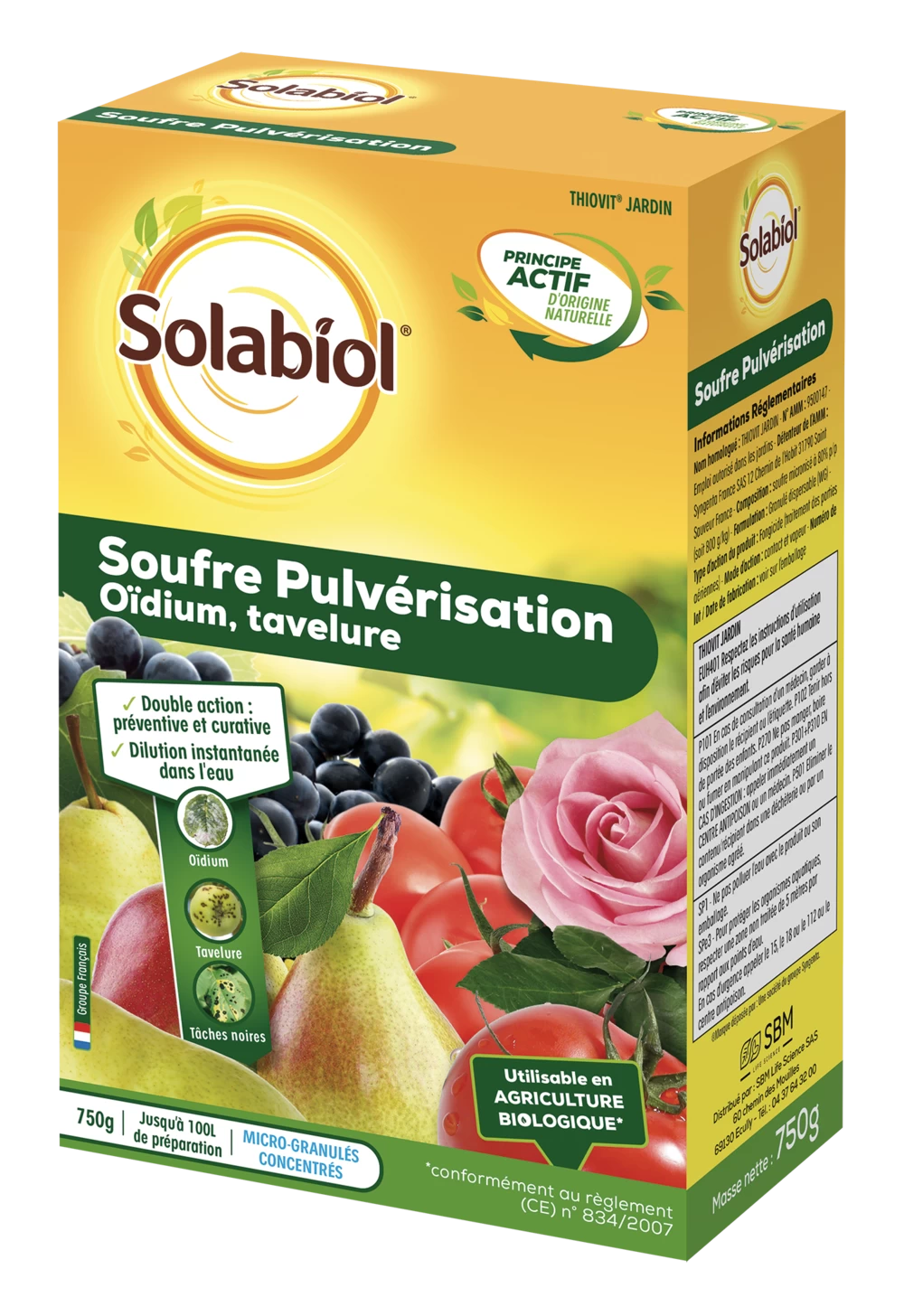 Solabiol Sopul750 | Souffre Pulvérisation | 750g | Jusqu' A 100l De Solution |