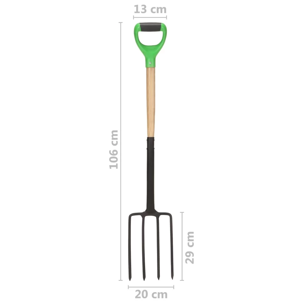 VIDAXL Fourche à Creuser De Jardin Avec Poignée En D Acier Et Bois Dur – Image 7