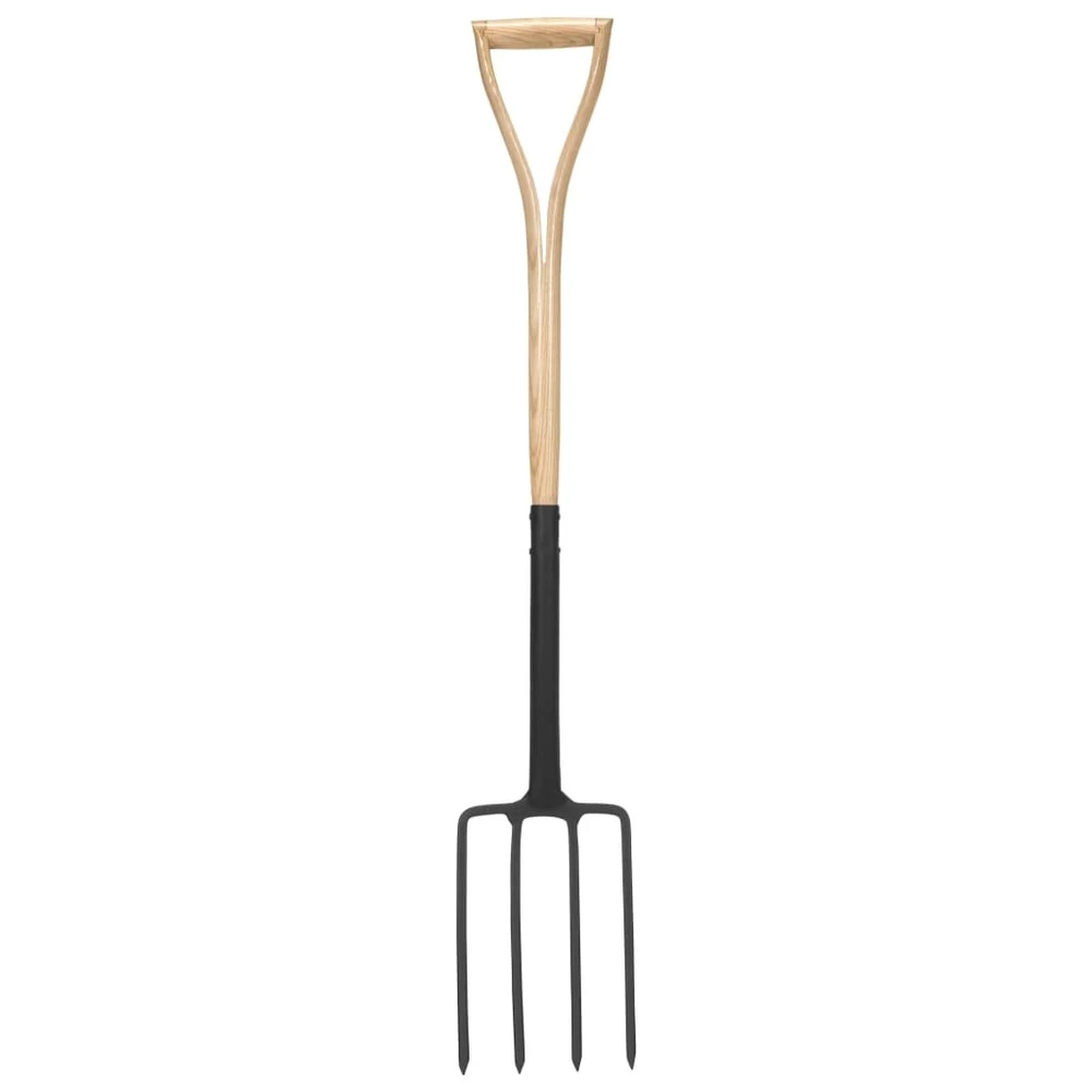 VIDAXL Fourche à Creuser De Jardin Poignée En Yd Acier / Bois De Frêne – Image 2