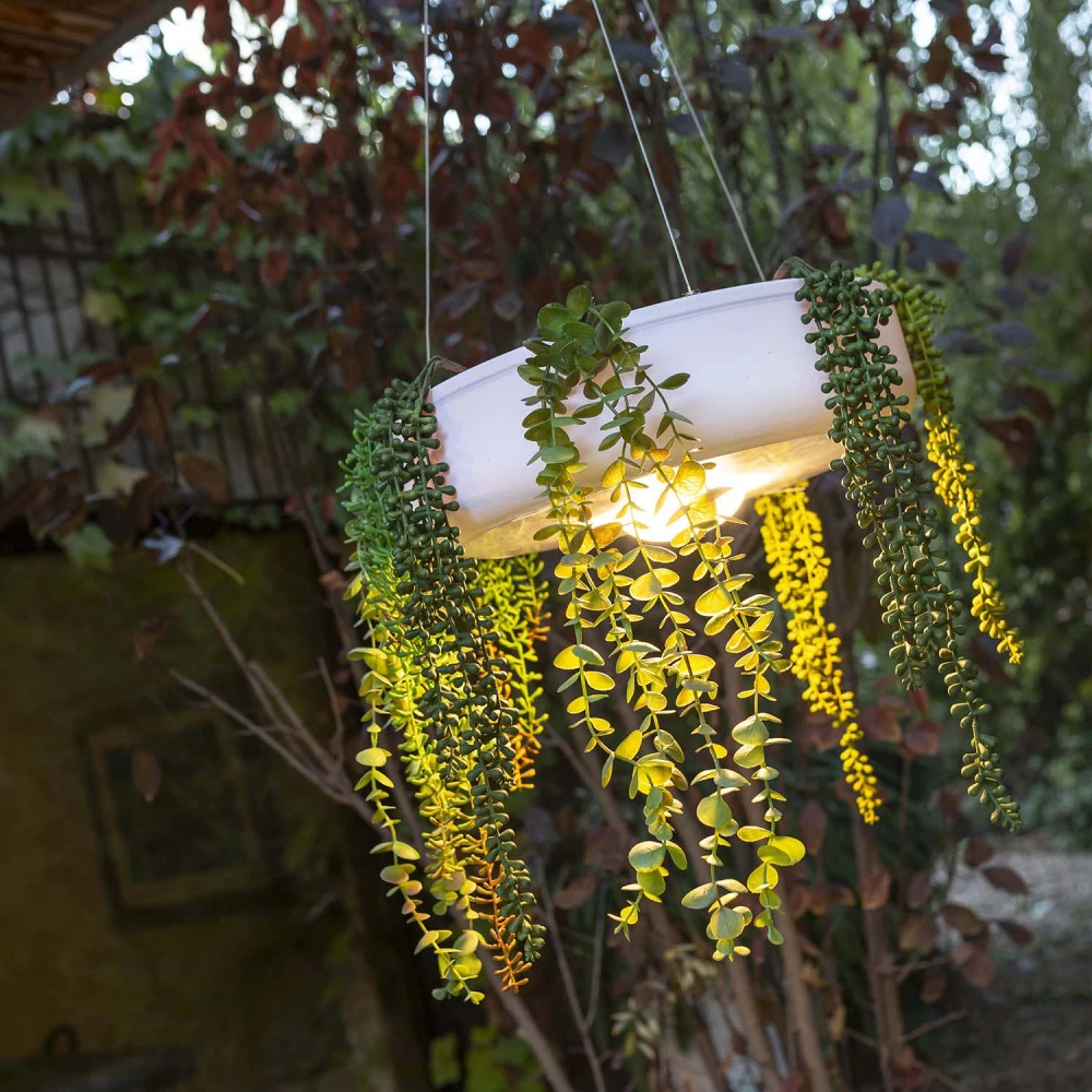 Jardinière Ronde Suspendue Avec éclairage Sans Fil Elba 59 Cm De Diamètre – Image 2