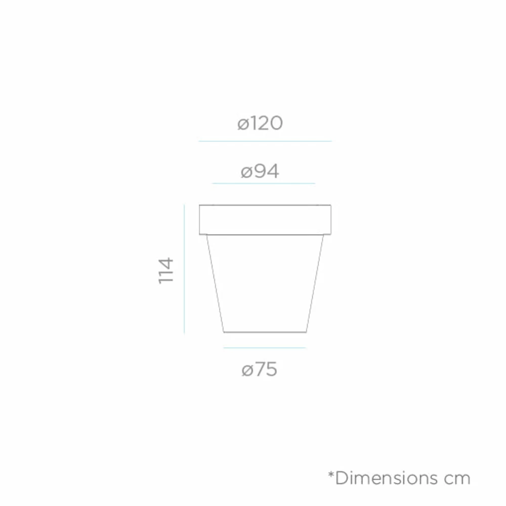 Pot De Fleurs Magnolia 120 ø120x114cm - Blanc – Image 4