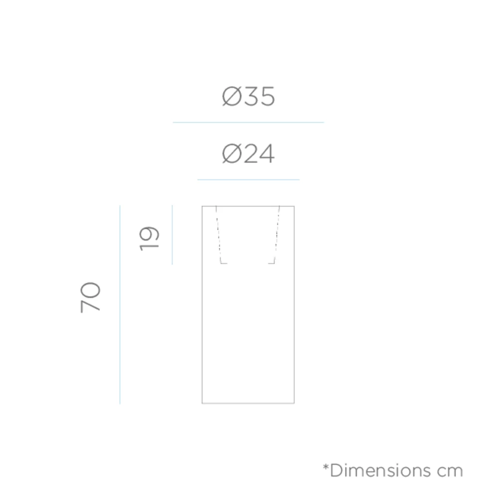Pot De Fleurs Rond Palma 70 Noir Opaque ø35x70cm – Image 2