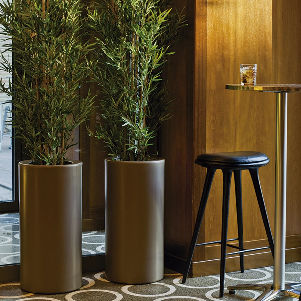 Pot De Fleurs Rond Palma 70 Noir Opaque ø35x70cm – Image 4