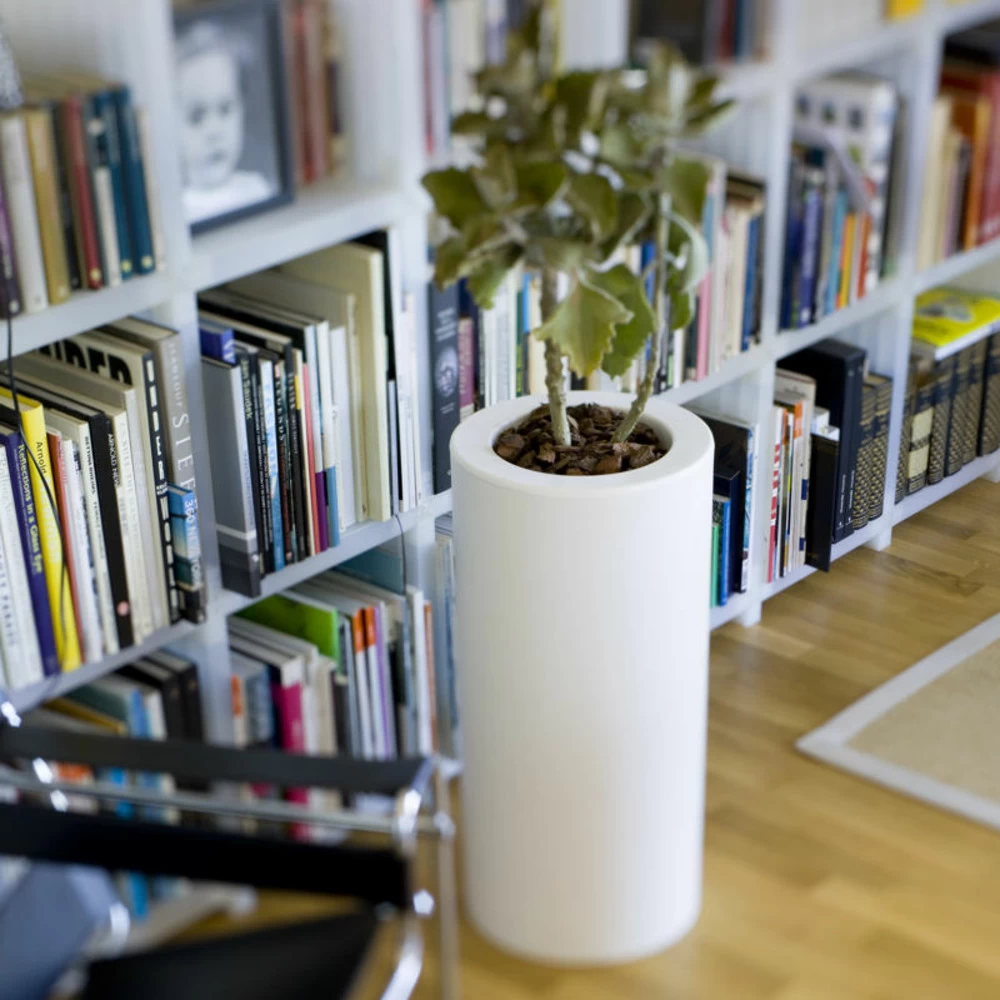 Pot De Fleurs Rond Palma 70 Blanc Opaque ø35x70cm – Image 3