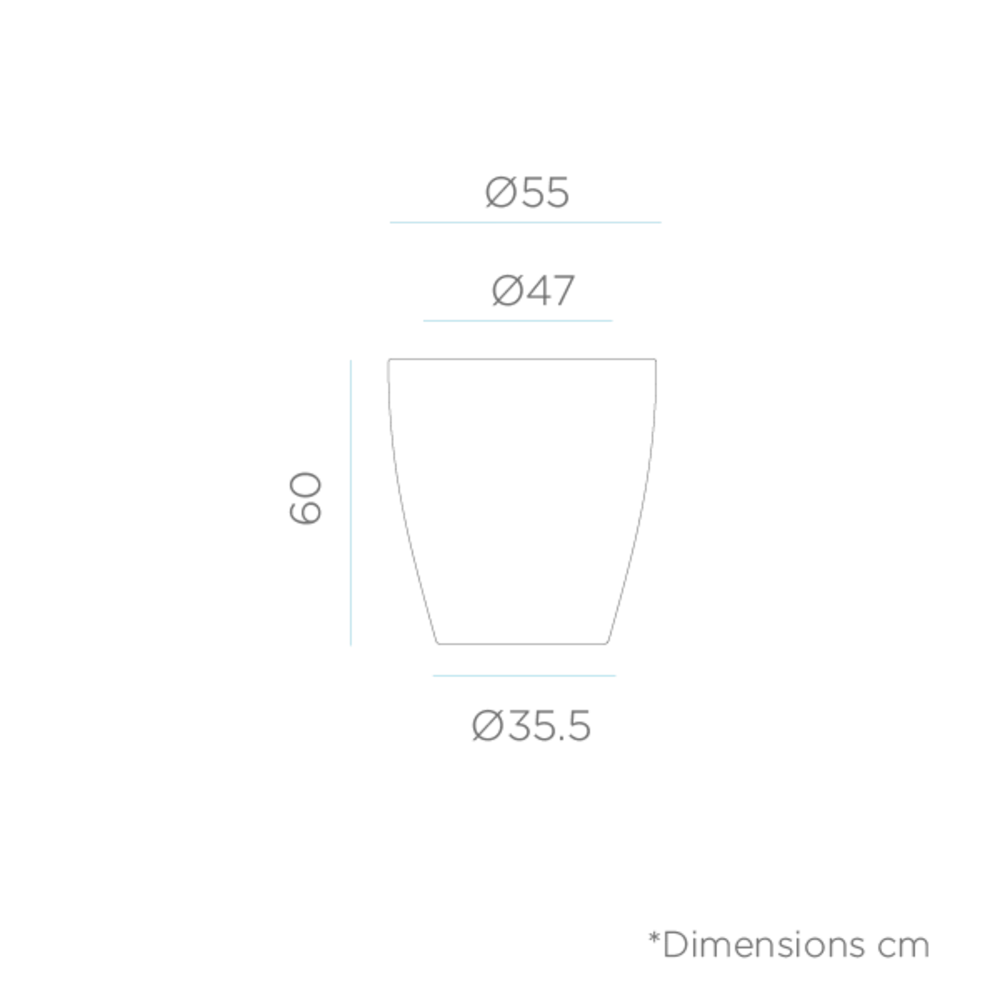 Pot De Fleurs Violeta 55 Blanc Opaque ø55x60cm – Image 3