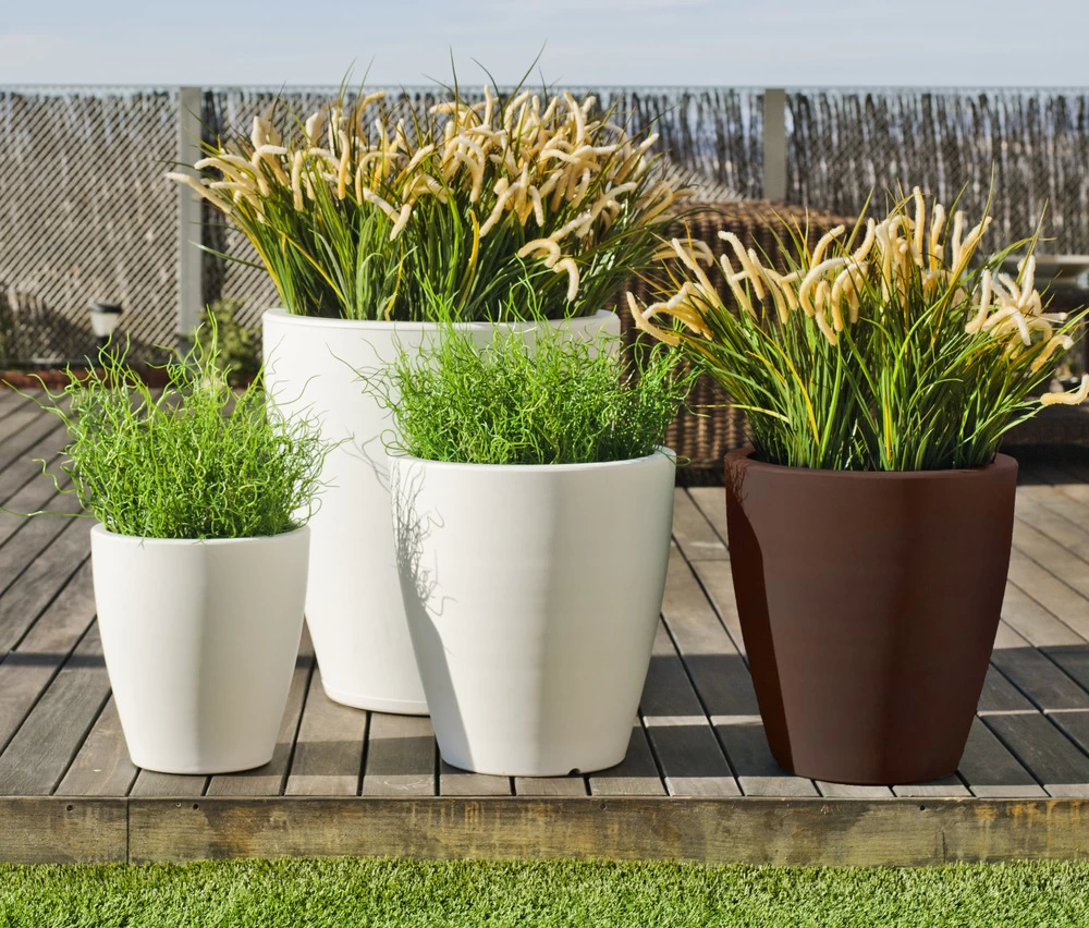 Pot De Fleurs Violeta 55 Blanc Opaque ø55x60cm – Image 2