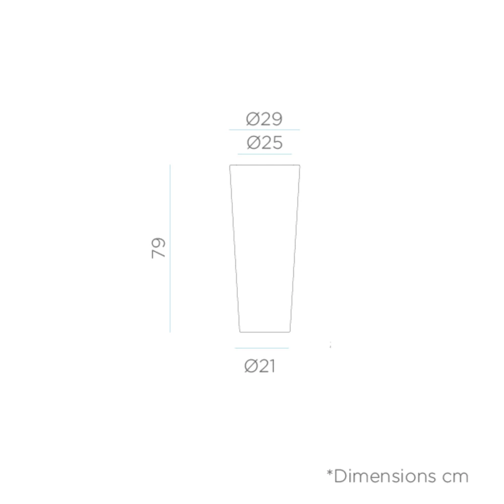 Pot De Fleurs Ficus 80 ø29x79cm - Blanc – Image 3