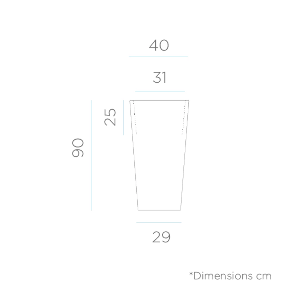 Pot De Fleurs Melisa 40 40x40x90cm - Noir – Image 2