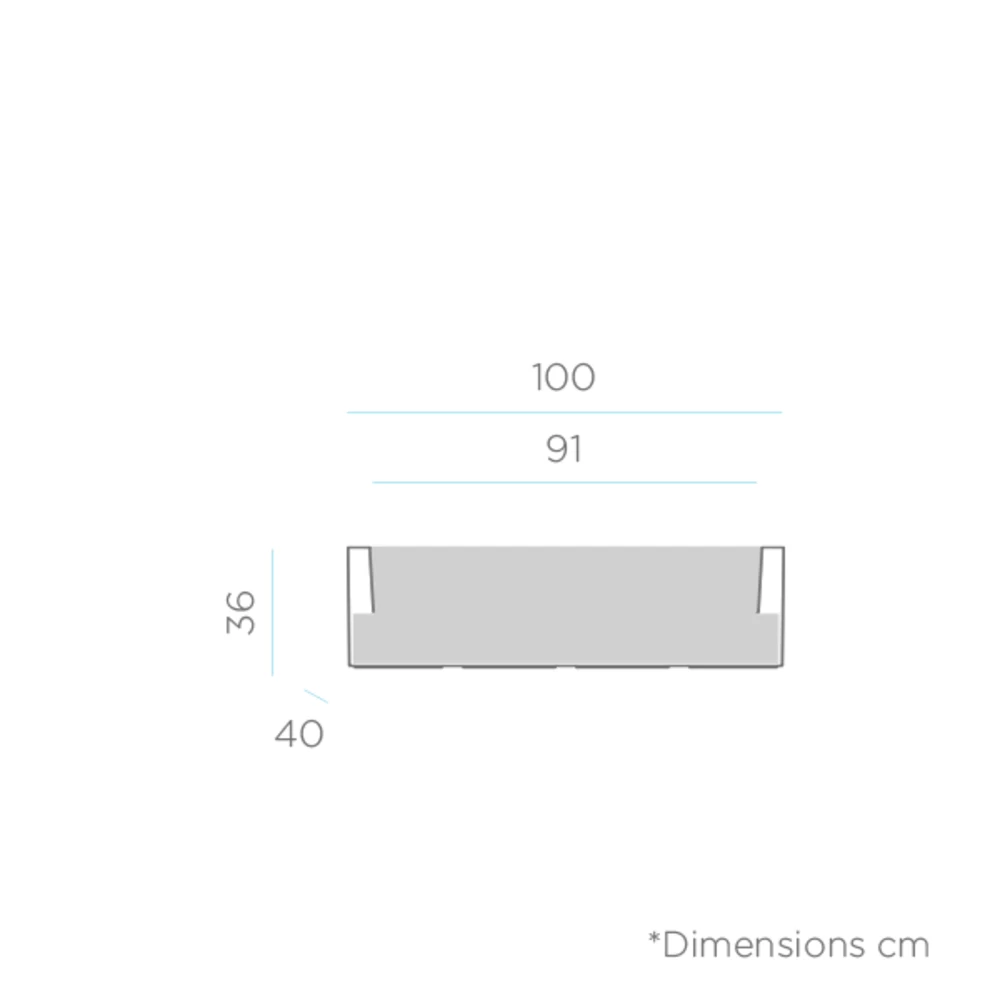 Jardinière Jara 100x40x36cm - Anthracite – Image 2