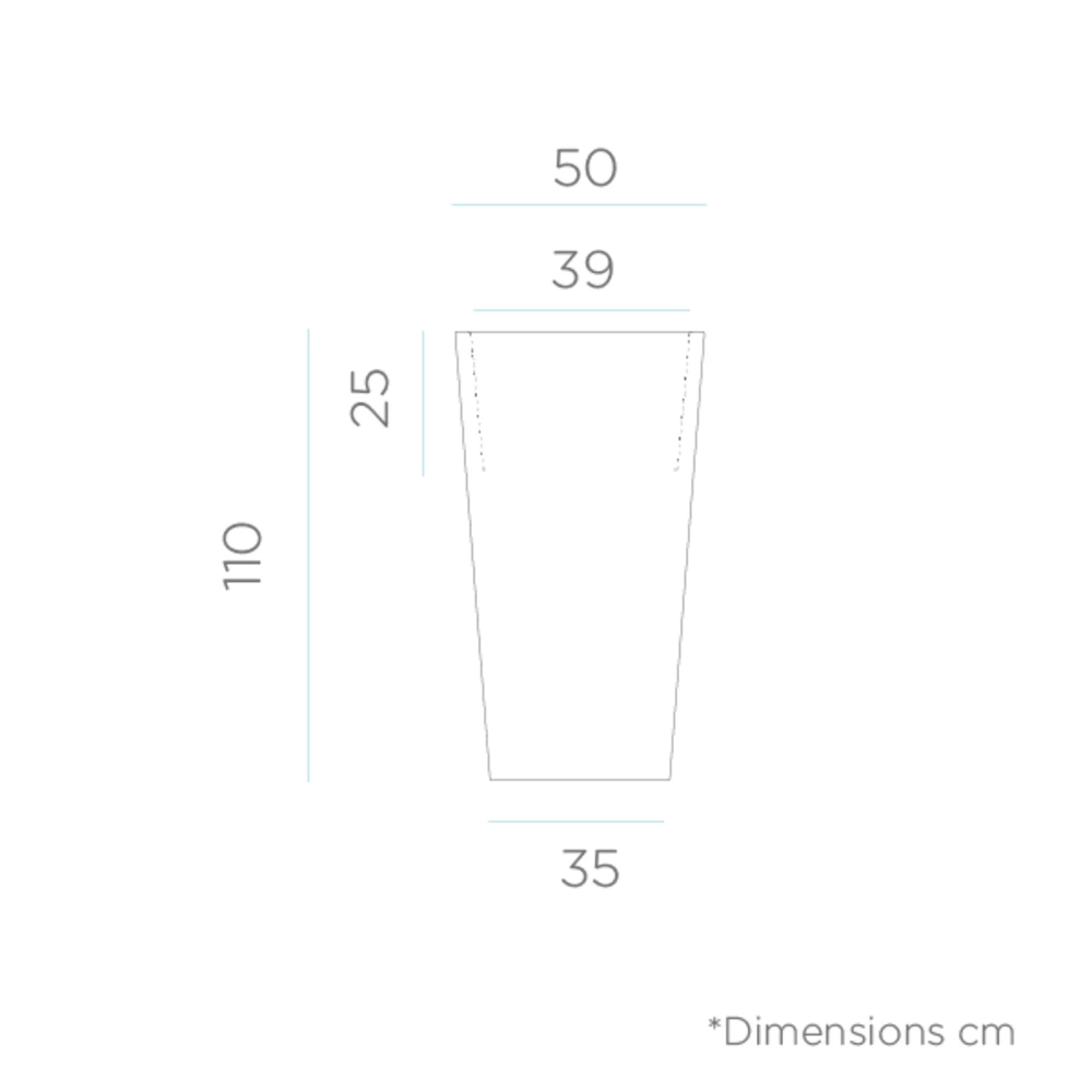 Pot De Fleurs Melisa 50 50x50x110cm - Noir – Image 2