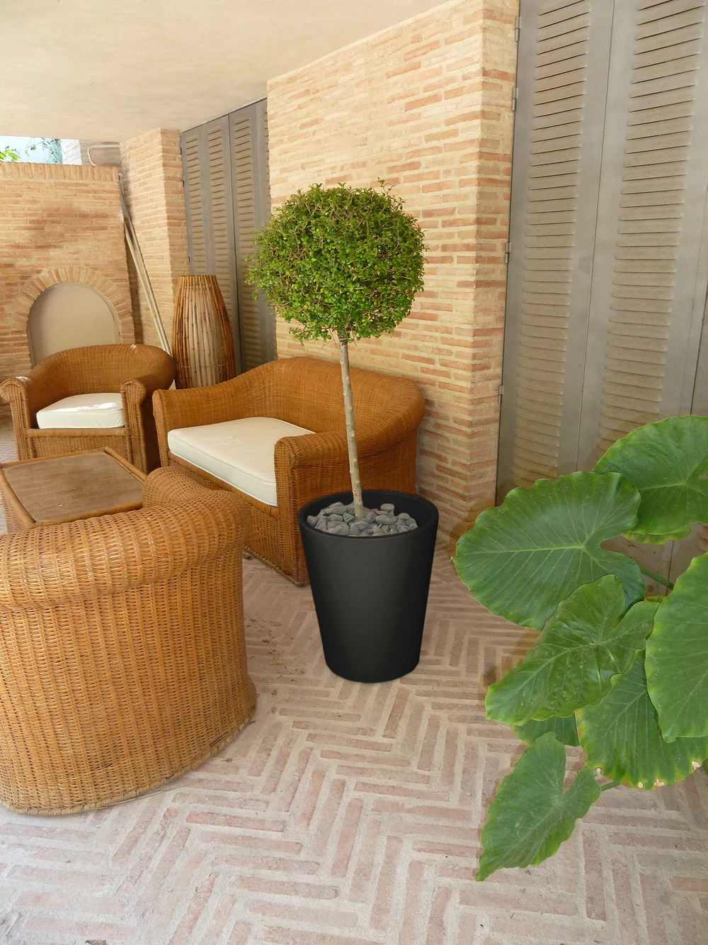 Pot De Fleurs Gerbera ø50x59,5cm - Anthracite – Image 3