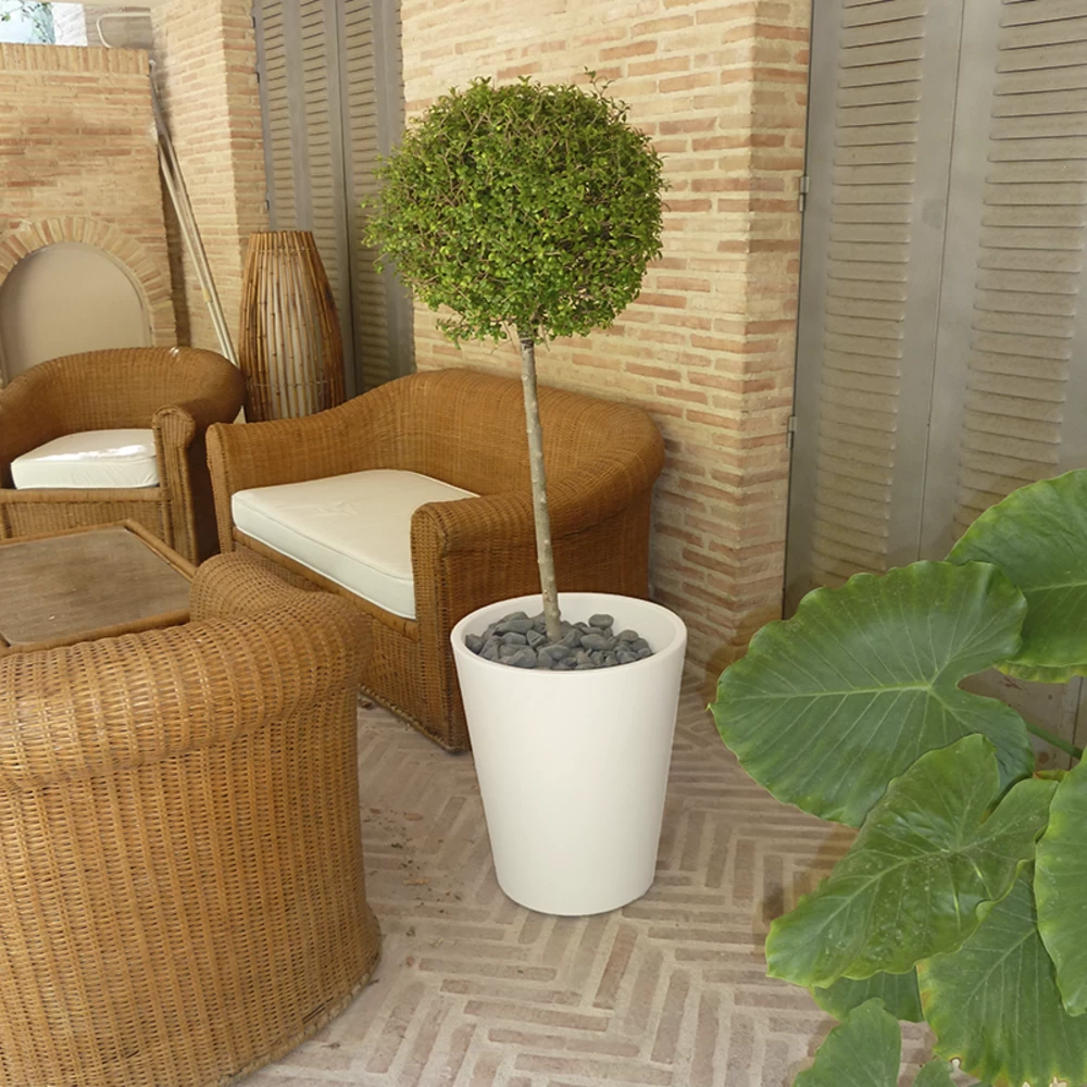 Pot De Fleurs Gerbera ø50x59,5cm - Blanc – Image 2