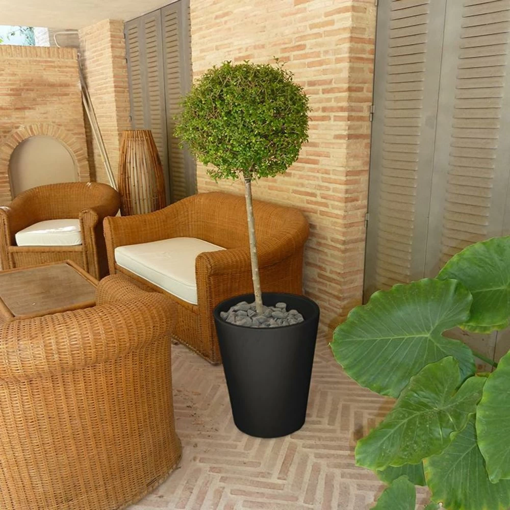 Pot De Fleurs Gerbera ø50x59,5cm - Noir – Image 2