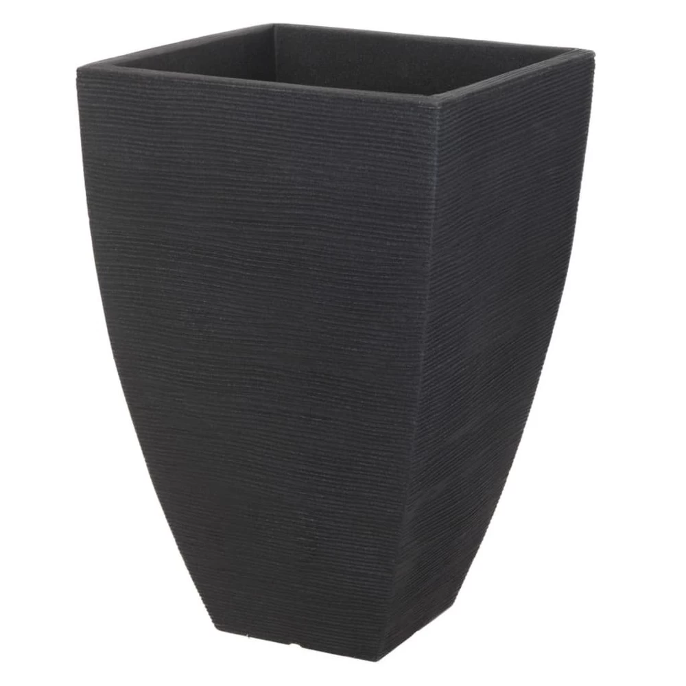Progarden Pot à Fleurs Nervuré Quadrilatéral 43 Cm Anthracite