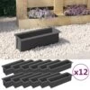 VIDAXL Boîtes à Fleurs Pour Palettes Euro 12 Pcs Gris 36x13,5x9,5cm Pp