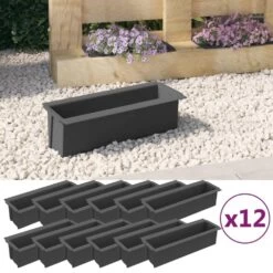 VIDAXL Boîtes à Fleurs Pour Palettes Euro 12 Pcs Gris 36x13,5x9,5cm Pp