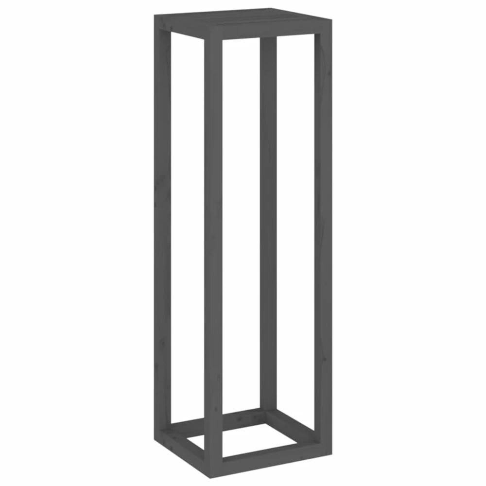 VIDAXL Ensemble De Supports Pour Plantes 3 Pcs Gris Bois De Pin Massif – Image 7