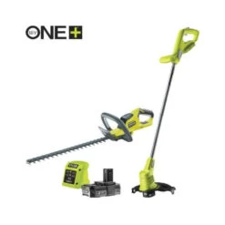 Ryobi Taille Haies Duo One+ 18v 45cm Rht1845 + Coupe-bordures 25cm Rlt1825m - 1 Batterie Lithium+ 2,0ah Et 1 Chargeur 1,7a