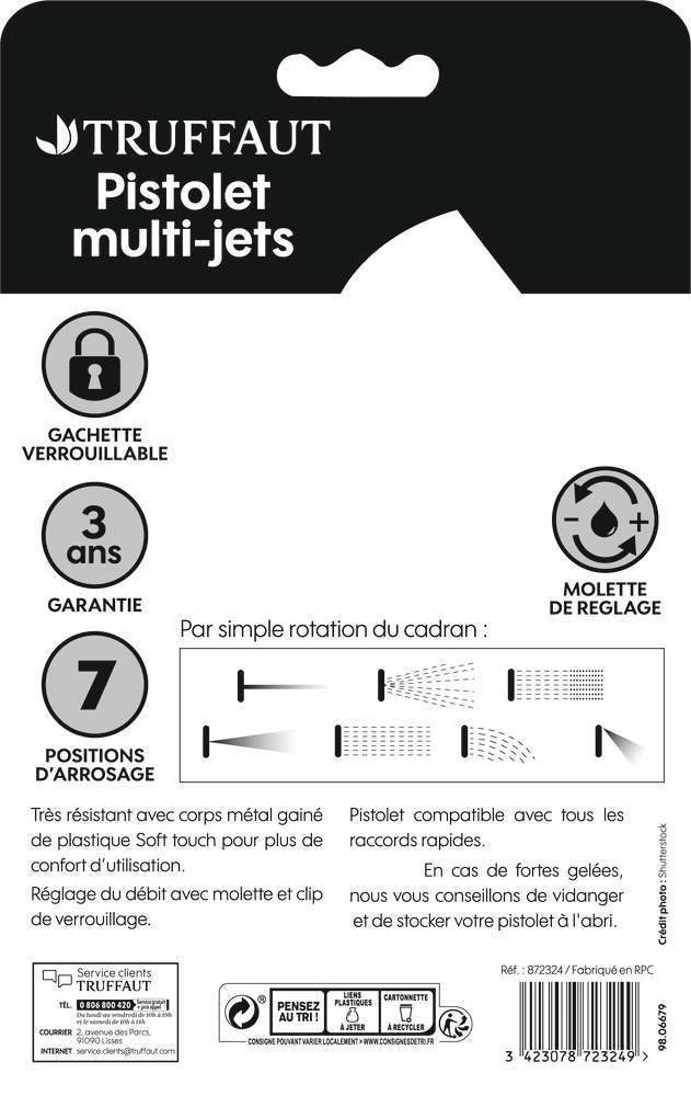 Pistolet Douche Métal Multi-jets 7 Positions – Image 2